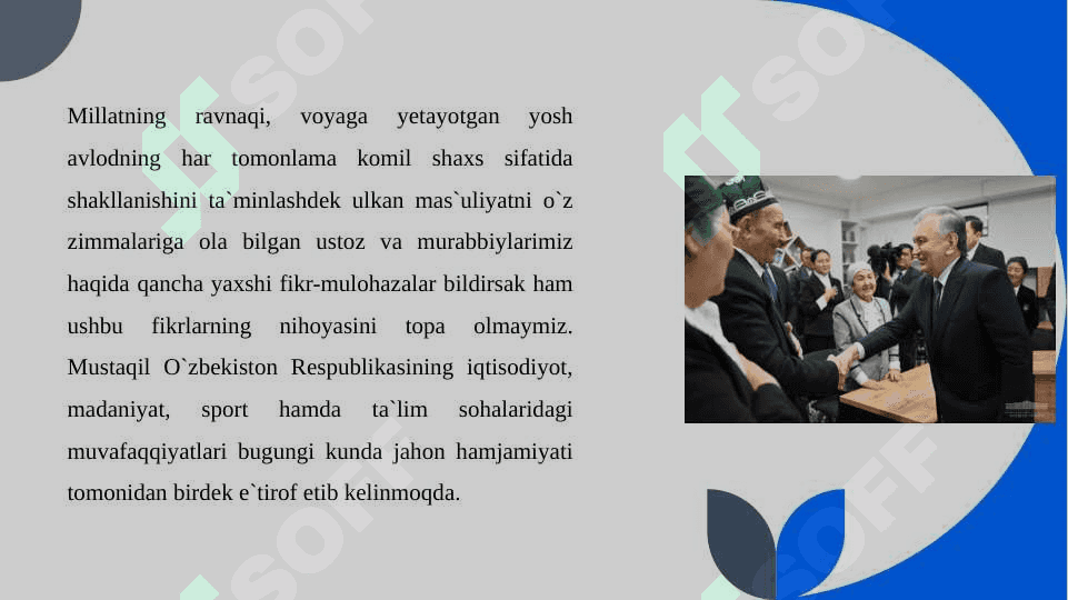 Prezident Shavkat Mirziyoyev o’qituvchilar va ularning vazifalari xaqida 3