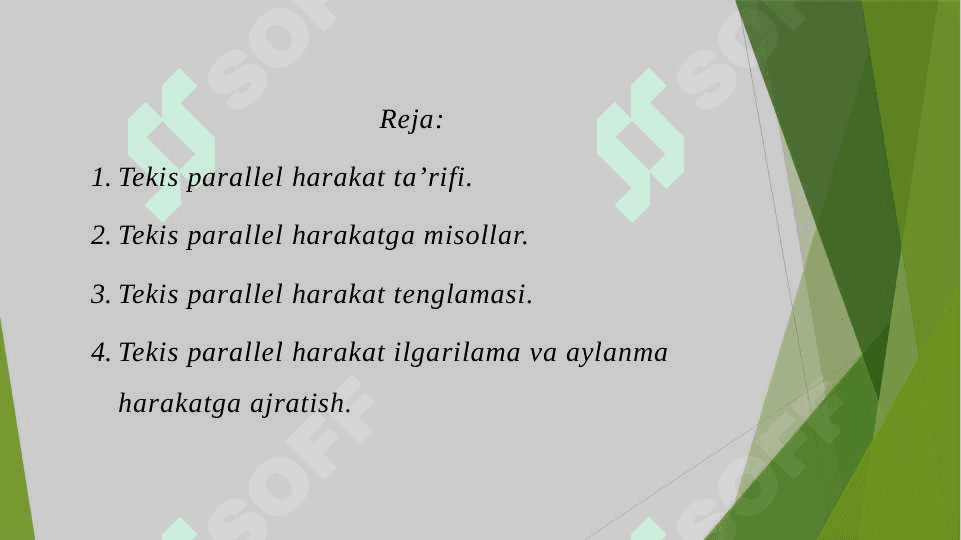 Tekis parallel harakat tenglamasi 2