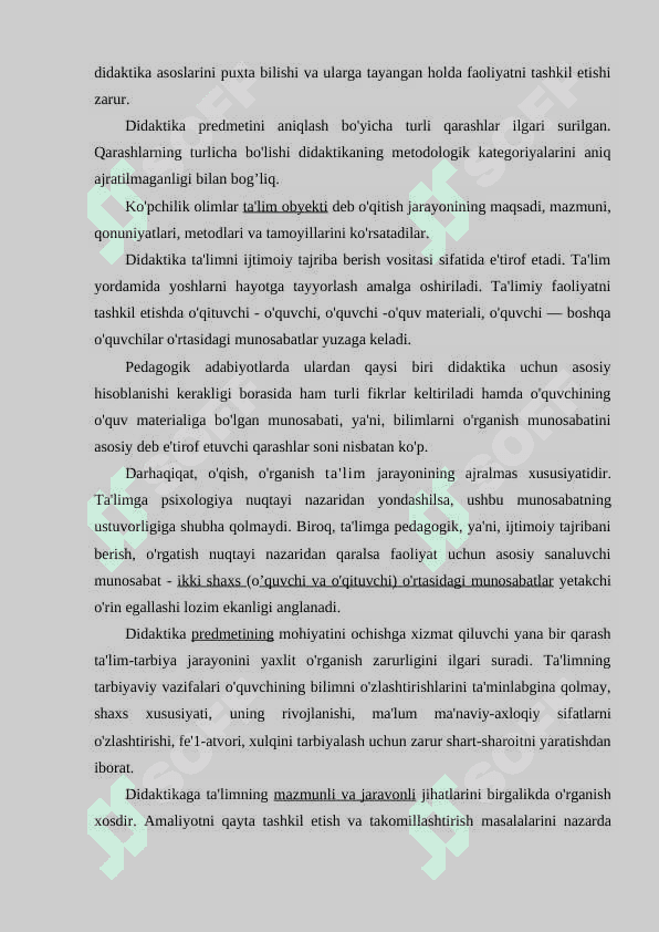 Taʼlimiy konsepsiyalarning umumiy tavsifi, mazmuni va mohiyati 8