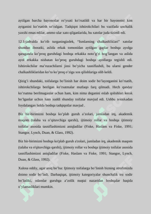 Stereotiplar, noto’g’ri qarashlar va diskriminatsiya. 7
