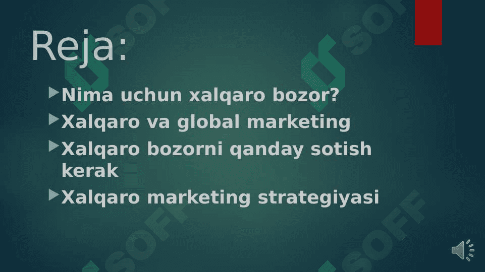 Xalqaro marketing strategiyasining ta’rifi.. 3