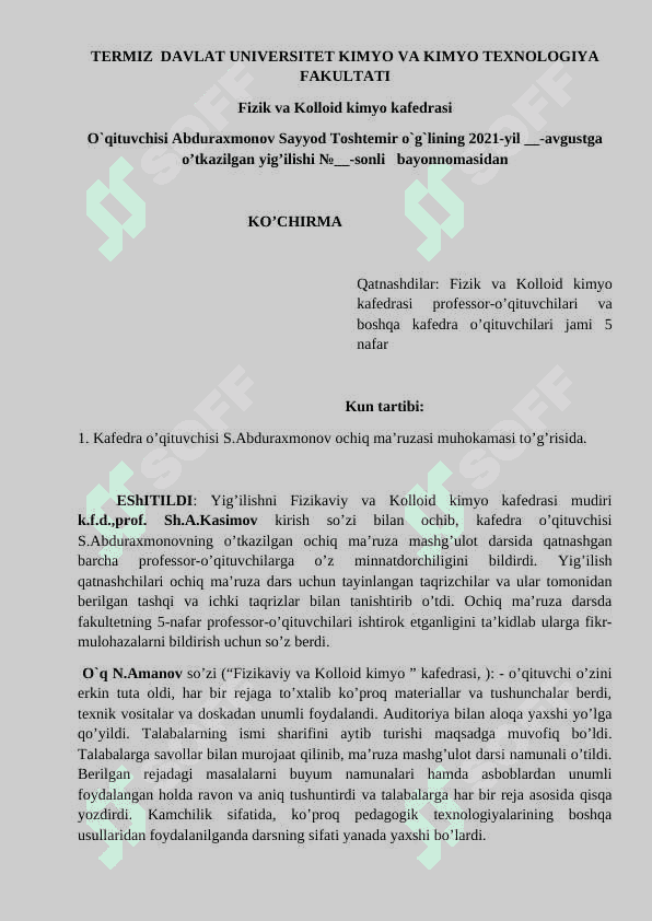 Termodinamikaning birinchi qonuni 5