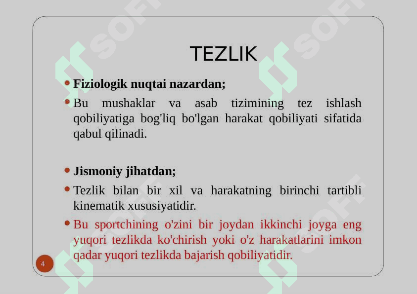 TEZLIK VA TEZLIKNI RIVOJLANTIRISH 4