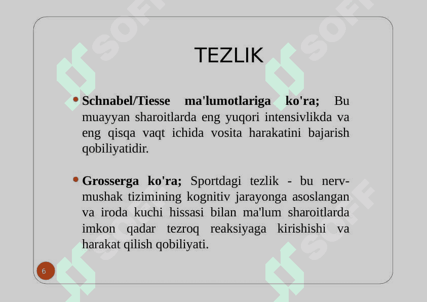 TEZLIK VA TEZLIKNI RIVOJLANTIRISH 6