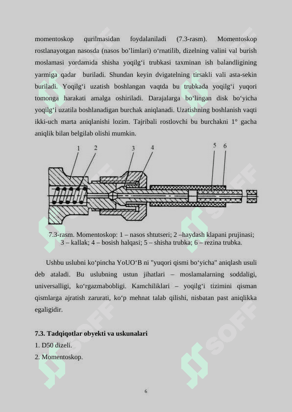 Momentoskop yordamida yoqilg‘I berish burchagini aniqlash 4