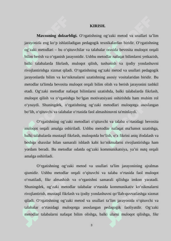 OʻRGATISHNING OGʻZAKI METOD VA USULLARI 3