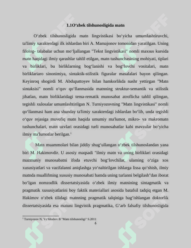 Matn va uning tadqiqi kurs ishi 6