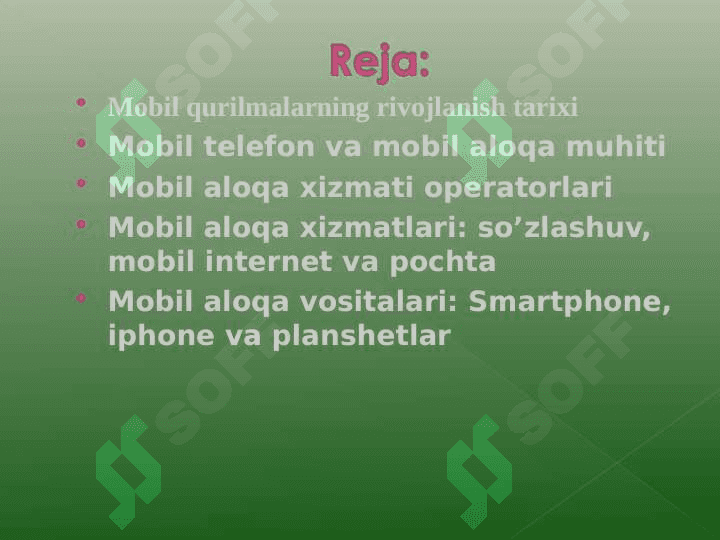 Mobil aloqa texnologiyalari (TAQDIMOT) 2