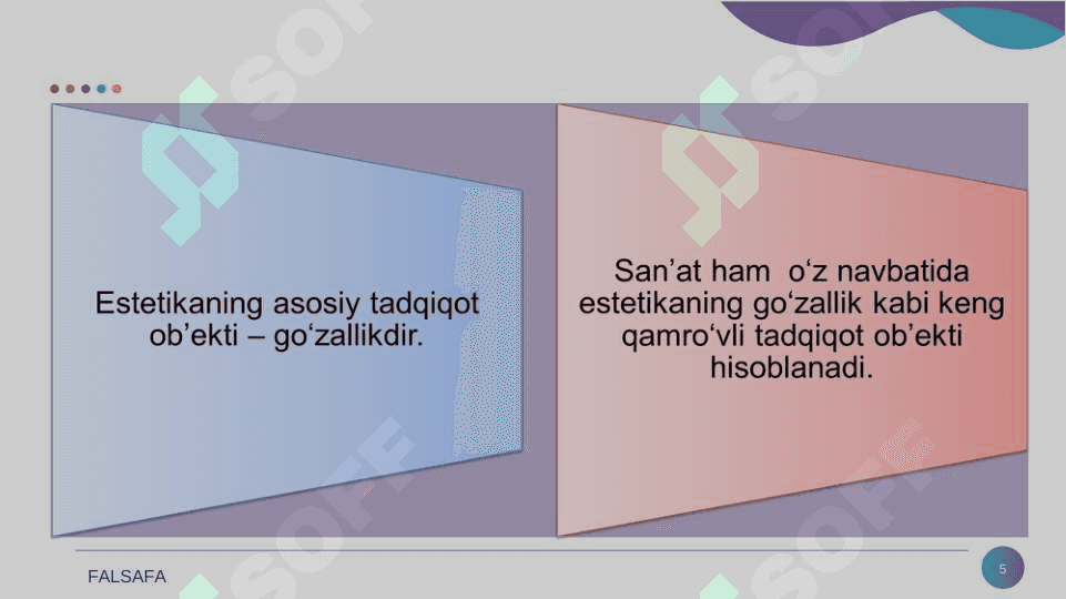 Nafosat falsafasi (Estetika) 5