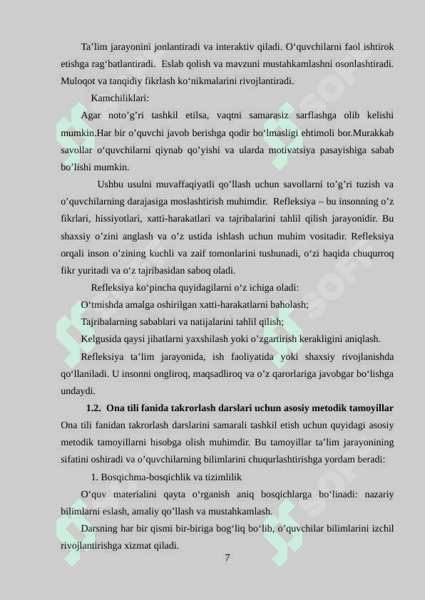 Ona tilidan takrorlash darslarini tashkil etish 7