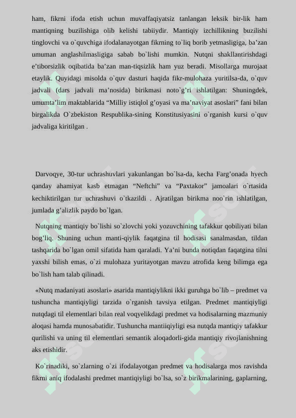 Nutqning to’g’riligi, aniqligi, tozaligi, mantiqiyligi, ta’sirchanligi, maqsadga muvofiqligi. Ko`rib chiqish 8