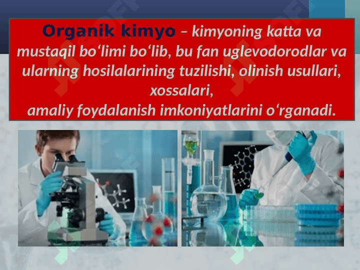 Organik kimyo tarixi. Organik birikmalarning o‘ziga xos xususiyatlari 5
