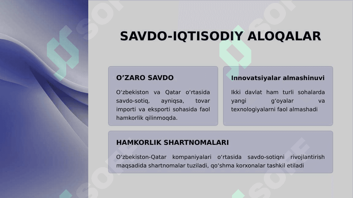 O‘ZBEKISTON VA QATAR O‘RTASIDAGI MUNOSABATLAR 6