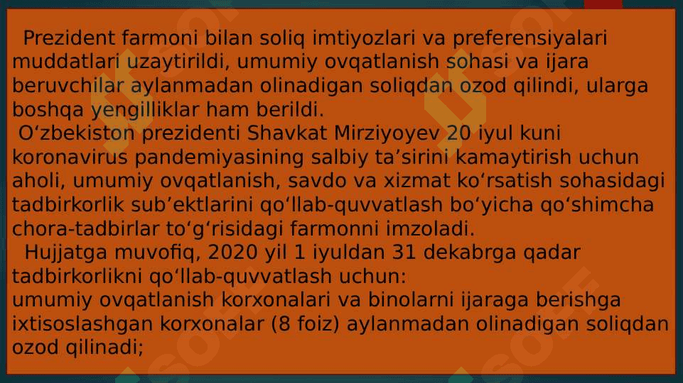 Aylanmadan olinadigan soliqning ahamiyati. 8