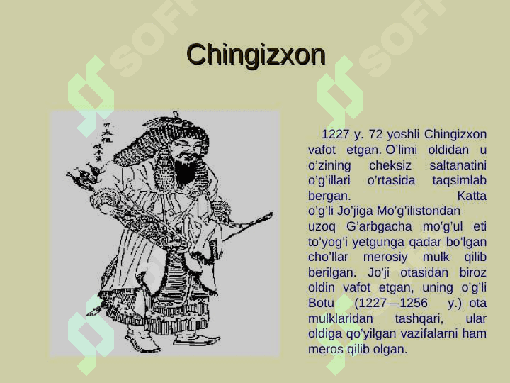 MO'G'ULLAR TOMONIDAN O'RTA OSIYONING BOSIB OLINISHI 2