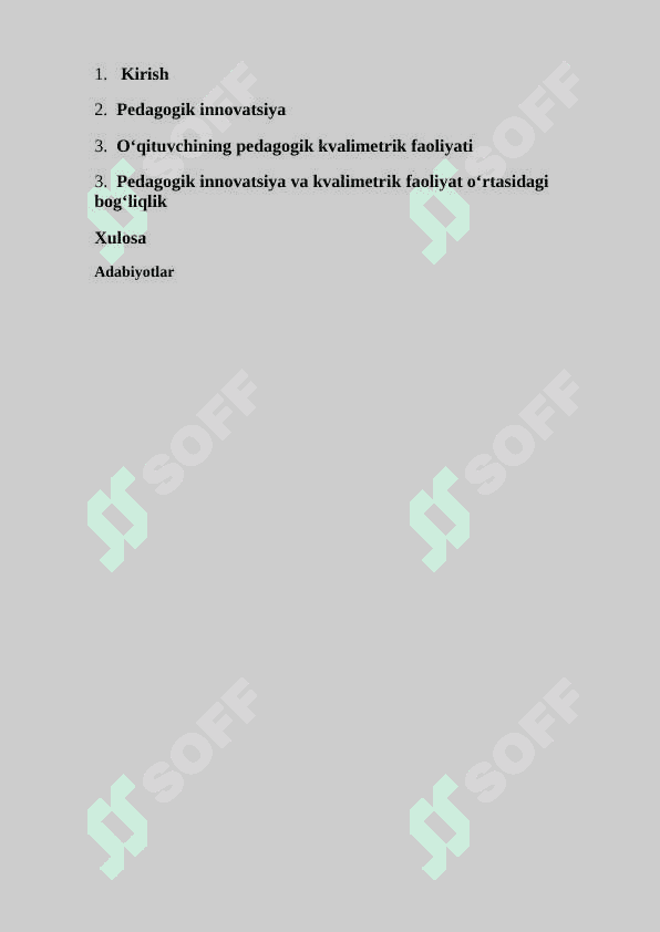 Pedagogik jarayonning modeli va kvalimetrik diagnostikasi 2