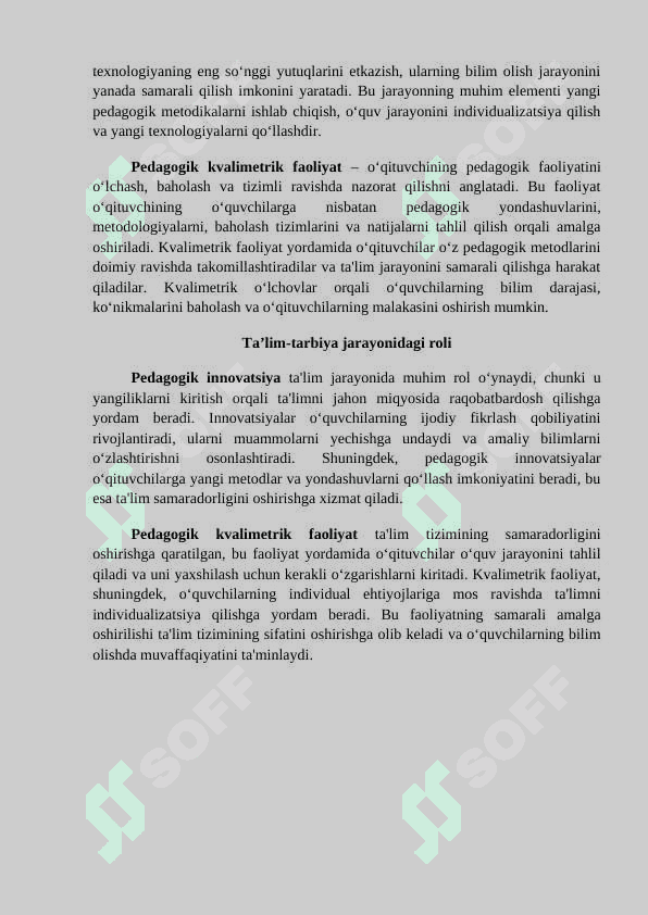 Pedagogik jarayonning modeli va kvalimetrik diagnostikasi 4