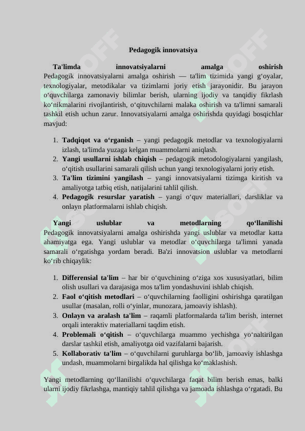 Pedagogik jarayonning modeli va kvalimetrik diagnostikasi 5