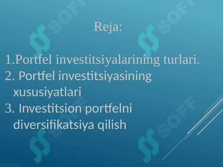 Portfel investitsiyalari 2