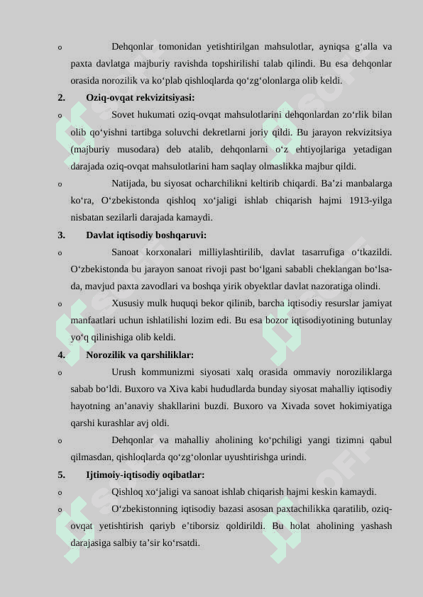 YANGI IQTISODIY SIYOSAT VA UNING OQIBATLARI 6