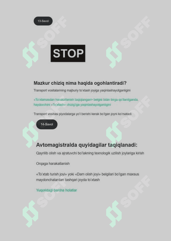 avtotest savollari javoblari bilan 8