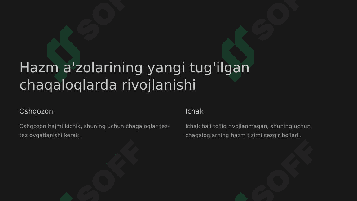 Hazm a'zolarining postnatal taraqqiyoti 4