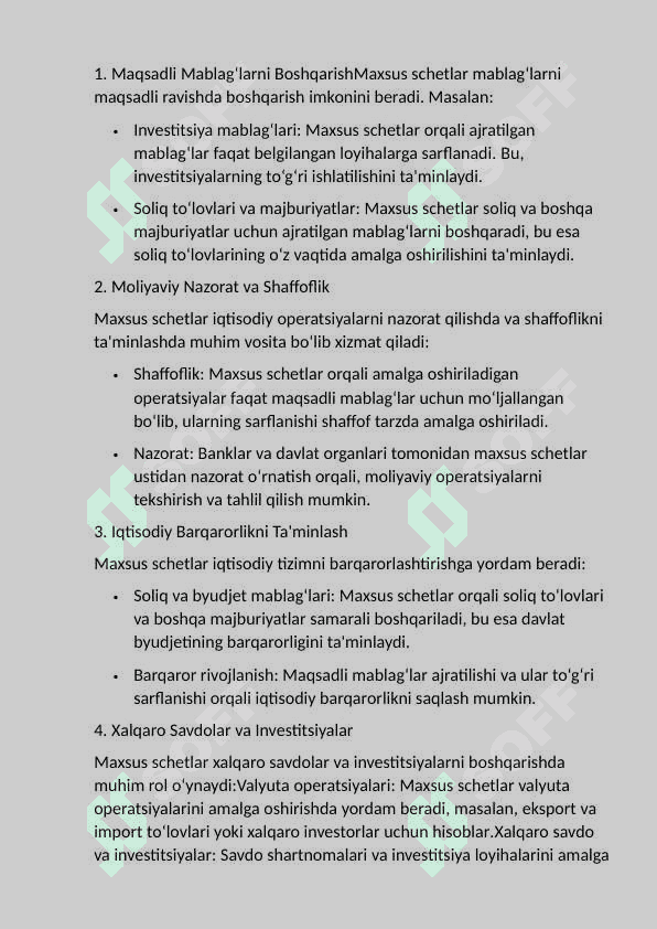 Bankdagi maxsus schetlar hisobi. 6