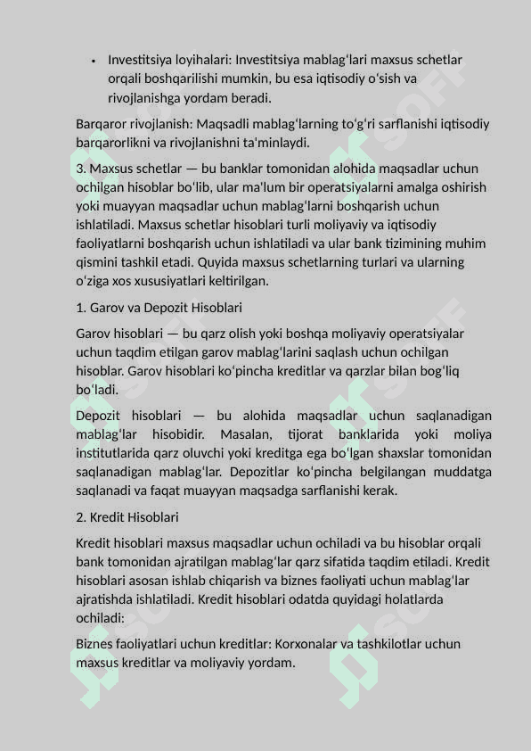 Bankdagi maxsus schetlar hisobi. 8