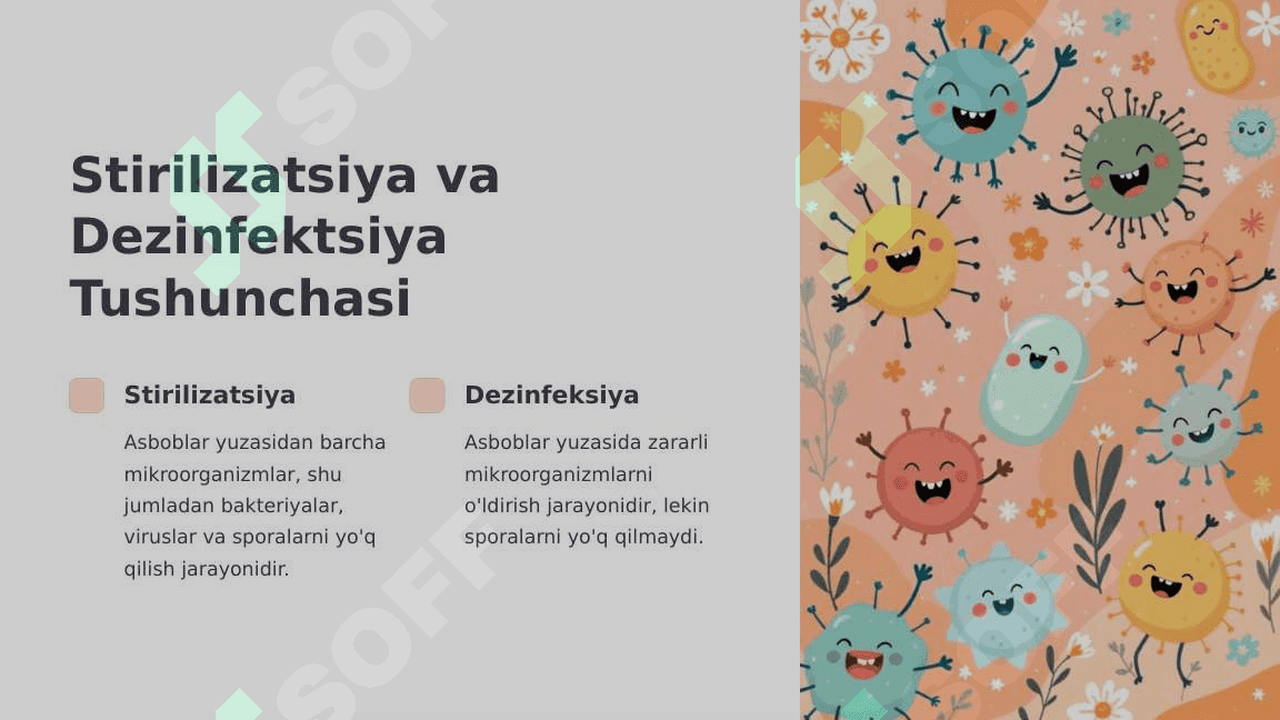 Stirilizatsiya va dezinfeksiya. Asboblarni stirillash bosqichlari 2 4