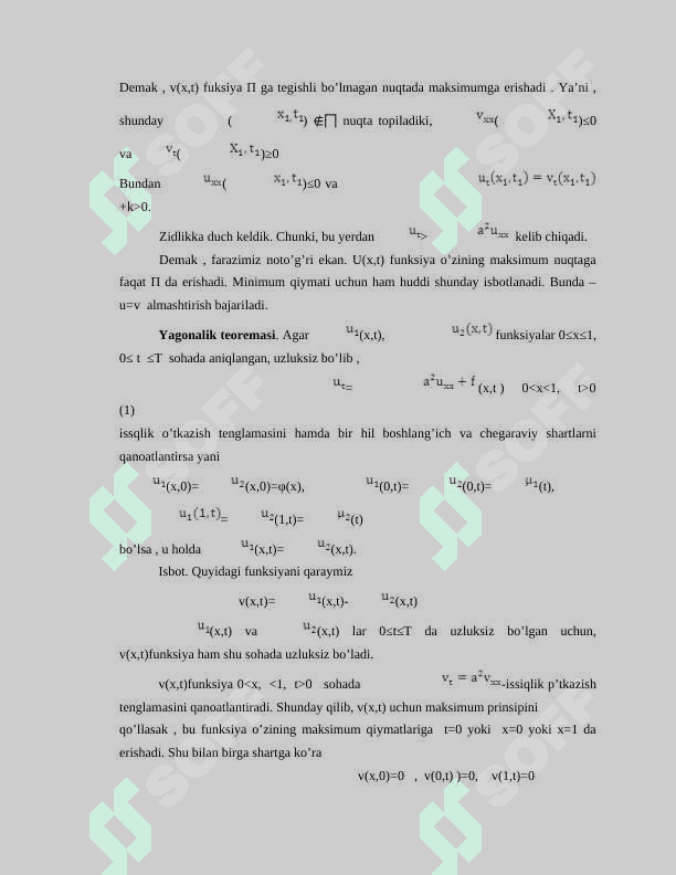 Issiqlik tarqalish tenglamasing fundamental yechimi 6