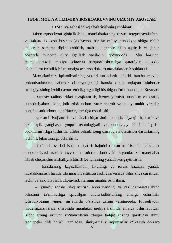 MOLIYA TIZIMIDA BOSHQARUVNING UMUMIY ASOSLARI 5