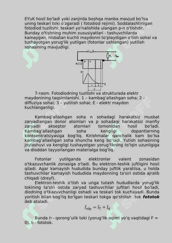 Optoelektronika. Fotodiodlar va nurlanuvchi diodlar 2
