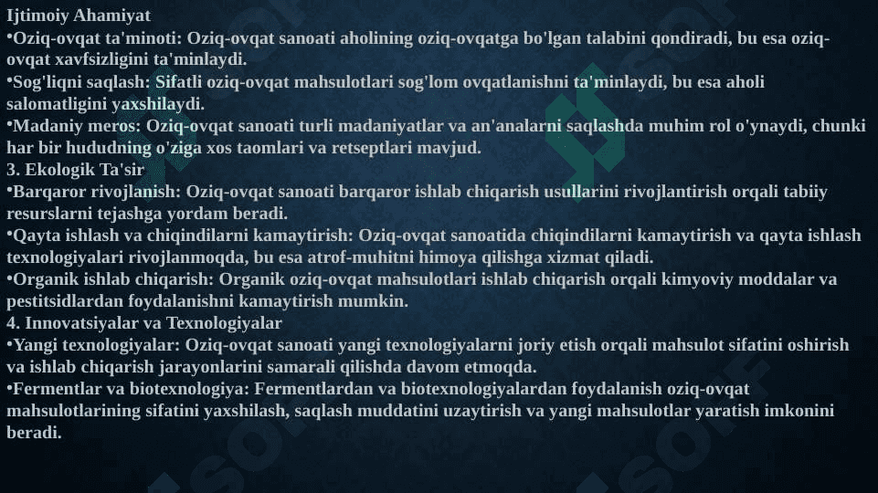 Oziq-ovqat sanoatida fermentlardan foydalanish 4