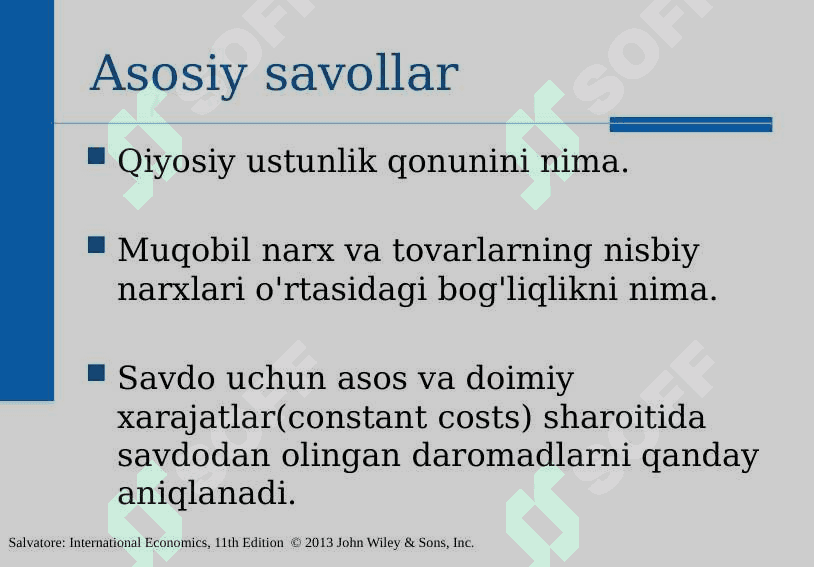 Qiyosiy ustunlik qonuni 2