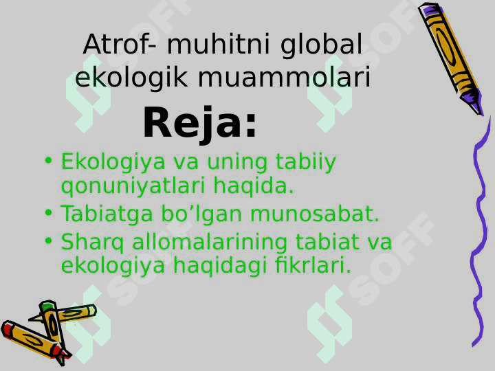 Atrof- muhitni global ekologik muammolari 2