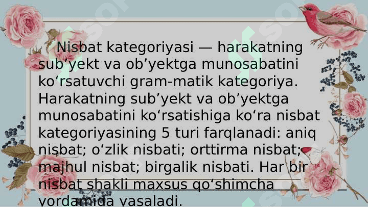 Feʼllarda grammatik kategoriya 3