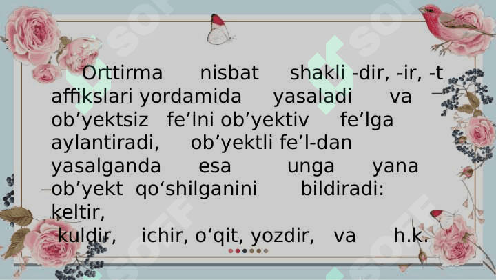 Feʼllarda grammatik kategoriya 6
