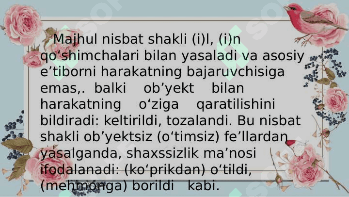 Feʼllarda grammatik kategoriya 7
