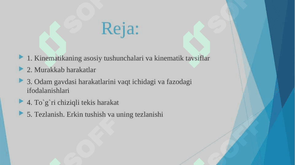 Odam harakatlari kinematikasi 2