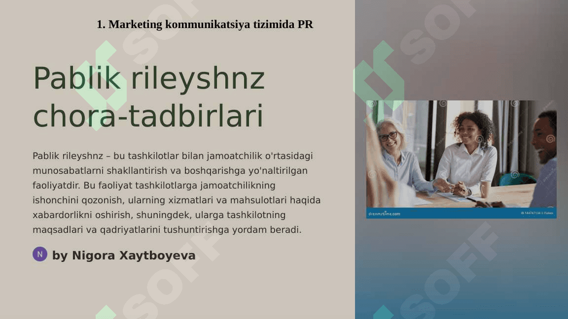 PABLIK RILEYSHNZ CHORA-TADBIRLARI 2