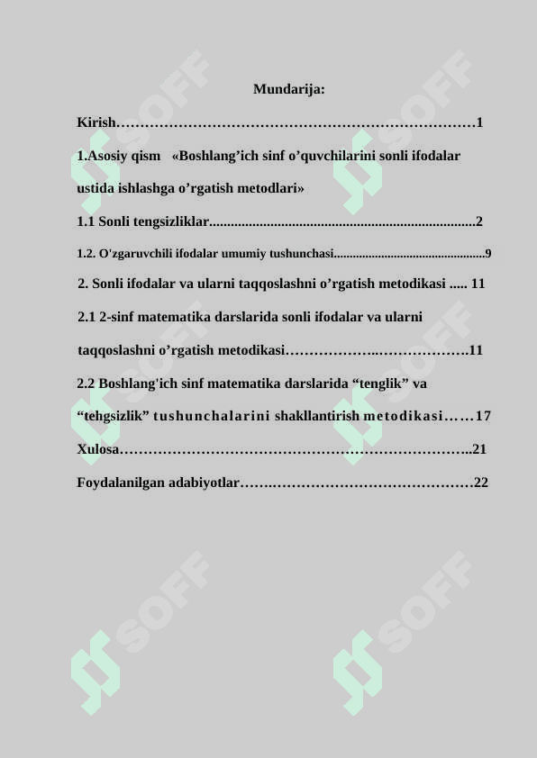 Boshlang’ich sinf o’quvchilarini sonli ifodalar ustida ishlashga o’rgatish metodlari. 2