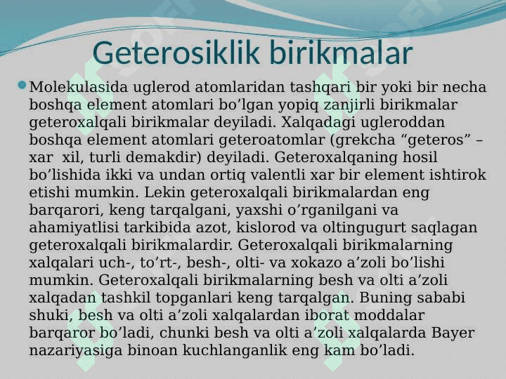 Geterosiklik birikmalar 3