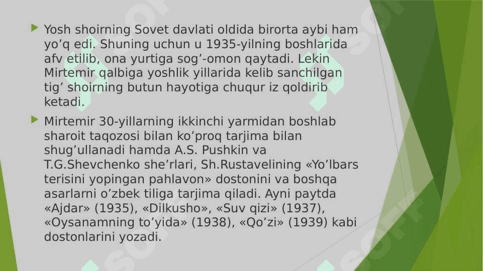 Mirtemirning hayoti va ijodi. «Surat» lirik qissasi 7