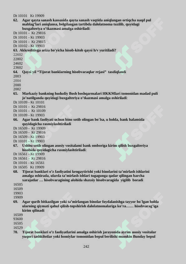 bank hisobidan test 8