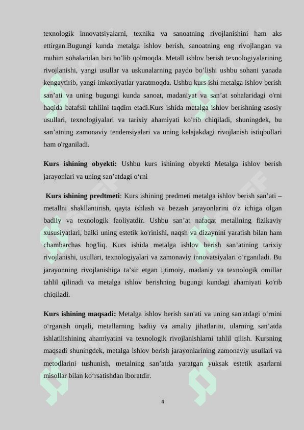 Metalga ishlov berish san’ati 4