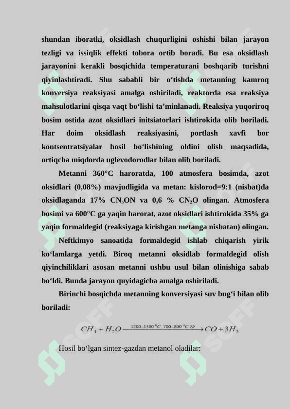 Uglevodorodlarni oksidlash. Parafin uglevodorodlarni oksidlash. Propan va butanni oksidlash. 4