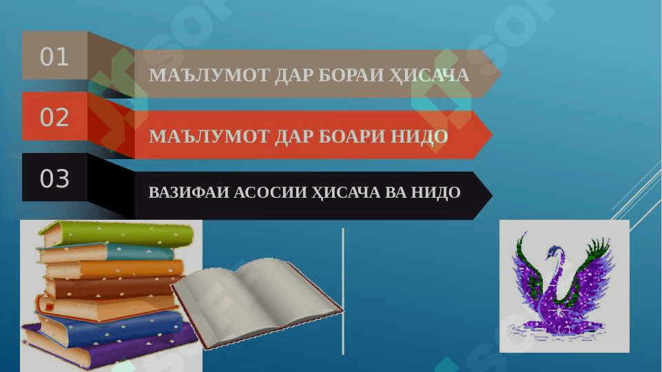 ВАЗИФАИ АСОСИИ ҲИССАЧА ВА НИДО 2