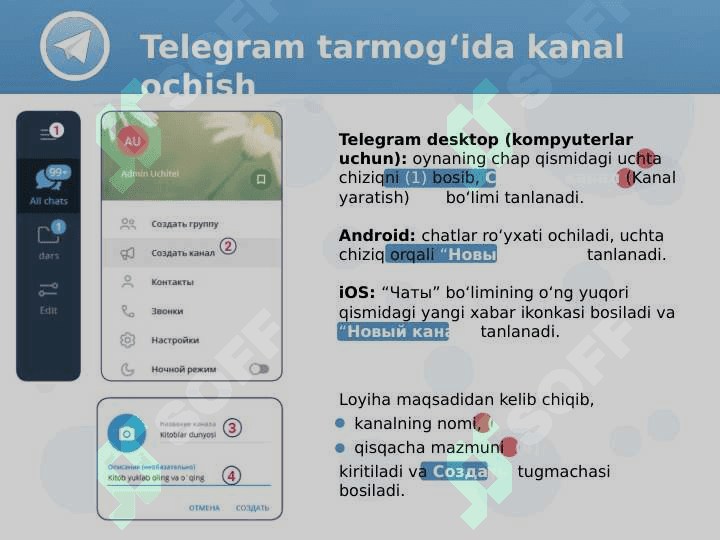 Telegram Tarmog‘ida kanal ochish 2