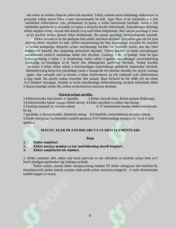 Elеktrotexnika va elektronika 8
