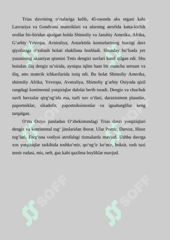 Mezazoy erasi. Trias, yura, bo‘r davrlari. 3